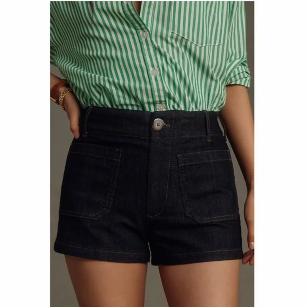NWT new 31 Anthropologie Maeve Colette denim Jean shorts dark wash pockets